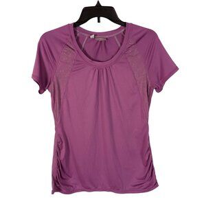 Athleta Purple Short Sleeve Scoop Neck Stretch Activewear Top Womens S Athletic